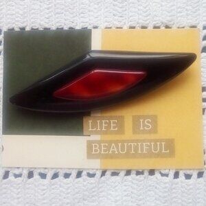 Avant Garde Brooch Black & Brown - 3.75" Wide - Pre Owned Excellent Condition